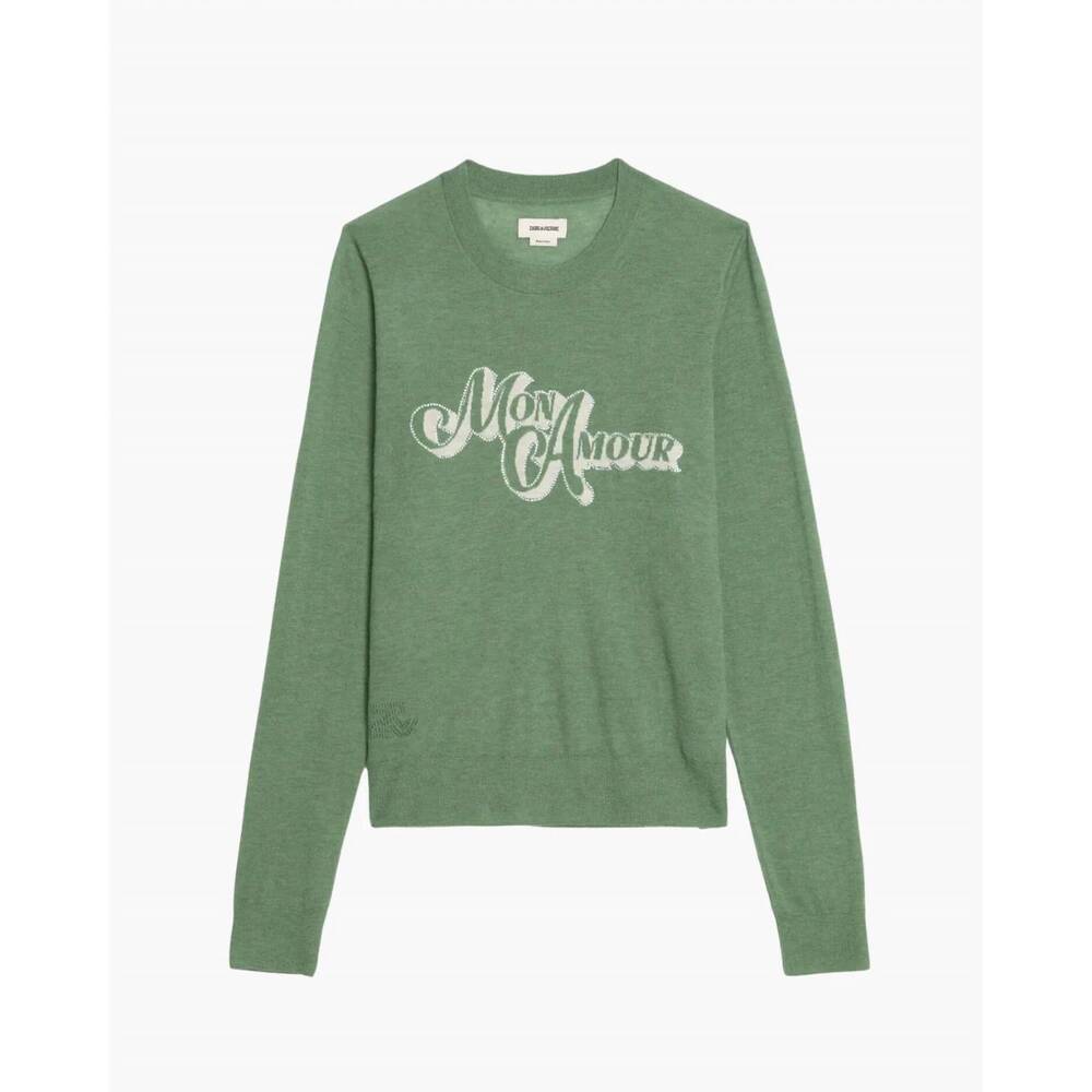 NEW ZADIG & VOLTAIRE miss cashmere sweater in verveine - Picture 7 of 7